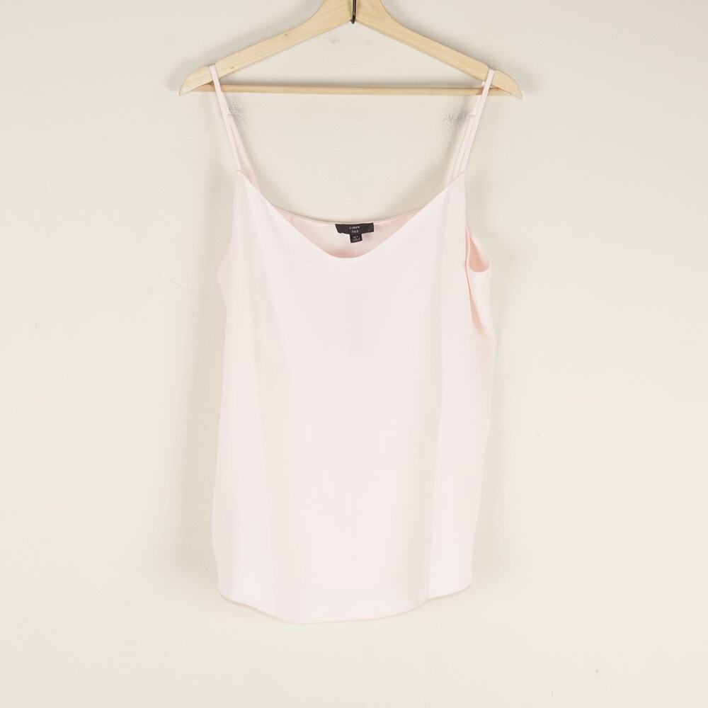New J Crew 365 Satin Pink Camisole Relaxed Lightweight Tank Top Womens 12 Tall